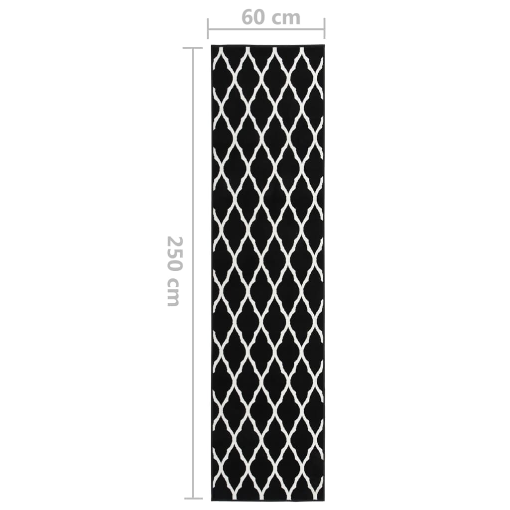 vidaXL Covor traversă BCF, alb și negru, 60x250 cm