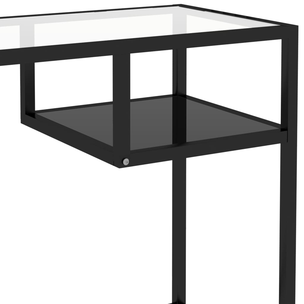 vidaXL Birou de calculator, negru, 100x36x74 cm, sticlă