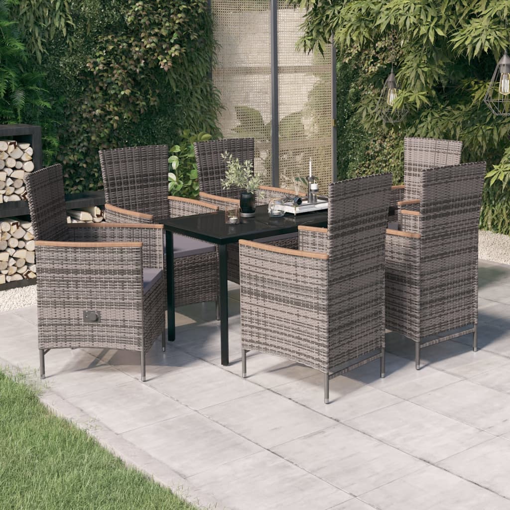 vidaXL Set mobilier pentru grădină, cu perne, 7 piese, gri