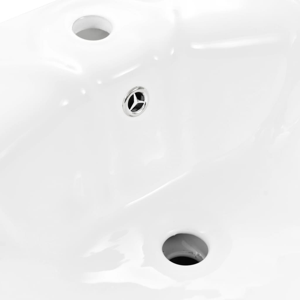 vidaXL Lavoar cu piedestal, alb, 580 x 510 x 200 mm, ceramică
