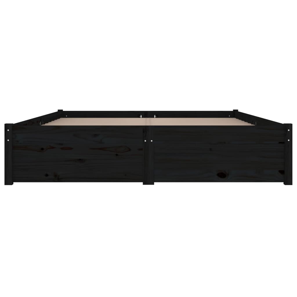 vidaXL Cadru de pat cu sertare, negru, 140x190 cm