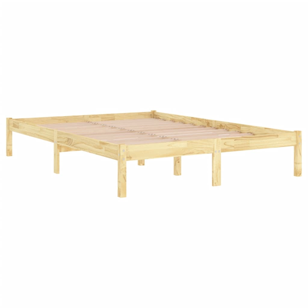 vidaXL Cadru de pat dublu, 135x190 cm, lemn masiv