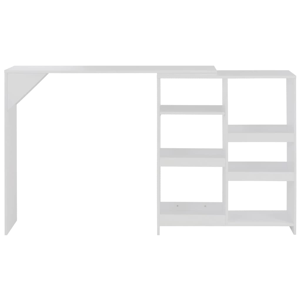 vidaXL Masă de bar cu raft mobil, alb, 138x39x110 cm
