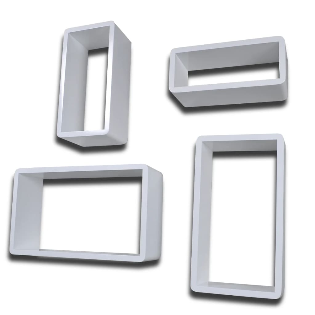 Set de 4 rafturi cuboid, alb