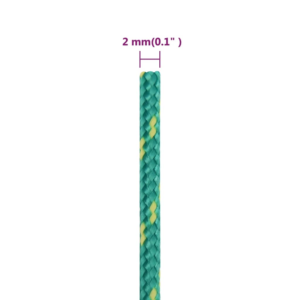 vidaXL Frânghie de barcă, verde, 2 mm, 25 m, polipropilenă