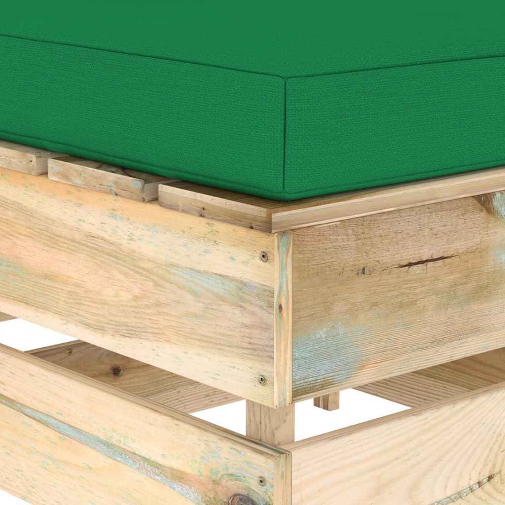 vidaXL Taburet modular cu pernă, lemn verde tratat