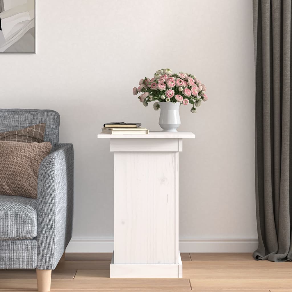 vidaXL Suport pentru flori, alb, 40x40x60 cm, lemn masiv de pin