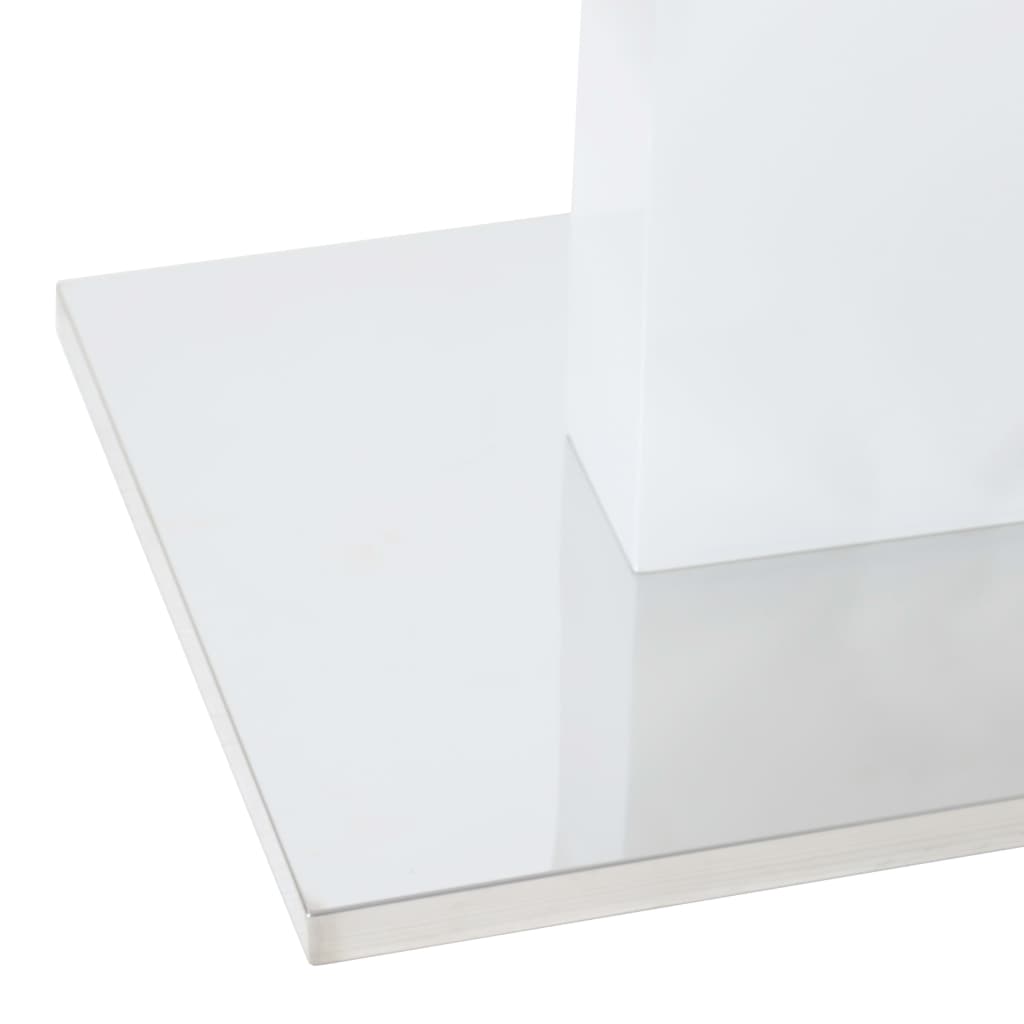 vidaXL Masă de bucătărie, alb lucios, 180x90x76 cm, MDF