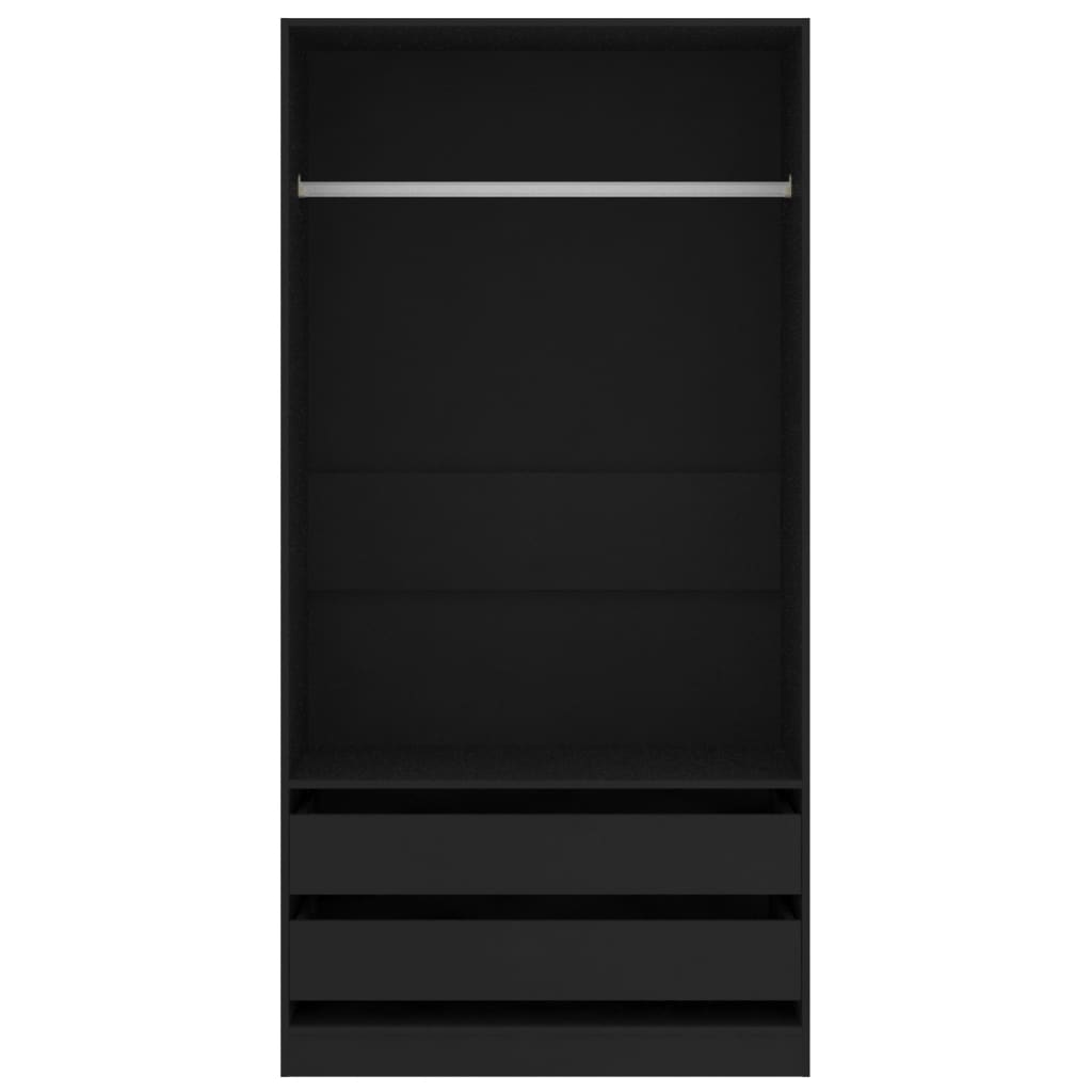 vidaXL Șifonier, negru, 100 x 50 x 200 cm, PAL