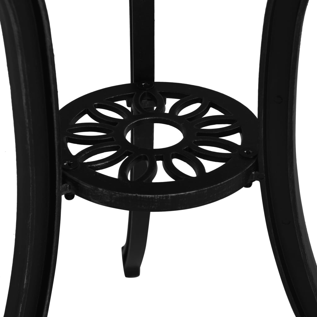 vidaXL Set mobilier bistro, 3 piese, negru, aluminiu turnat
