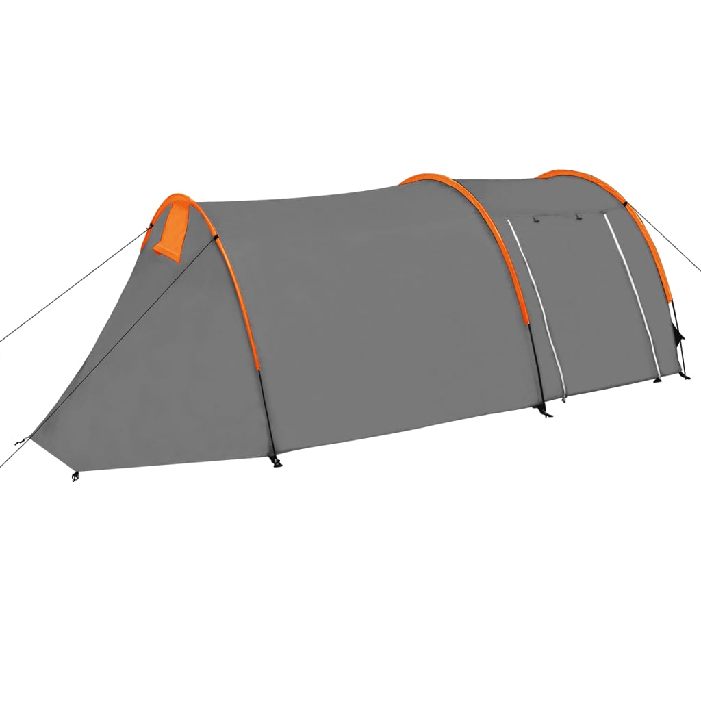 vidaXL Cort de camping, 4 persoane, gri și portocaliu