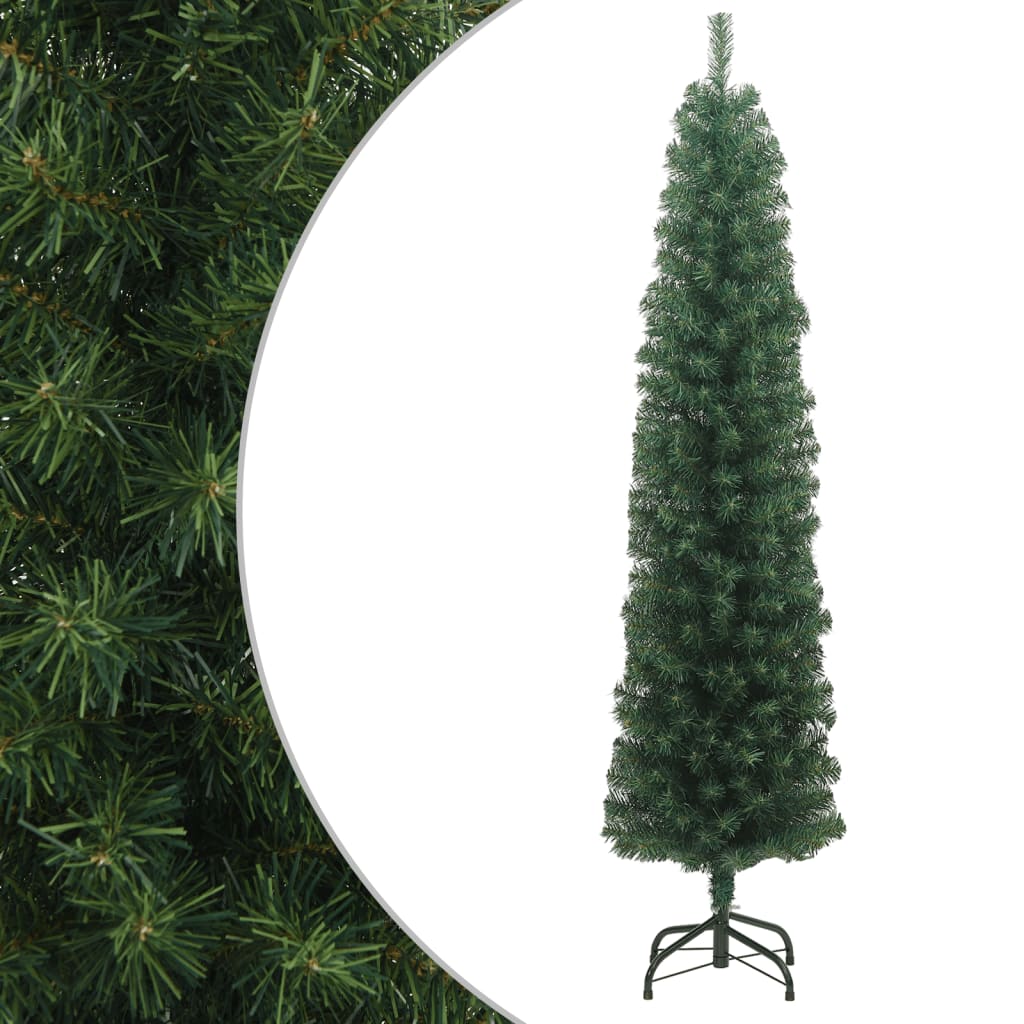 vidaXL Pom de Crăciun artificial subțire cu suport verde 180 cm PVC