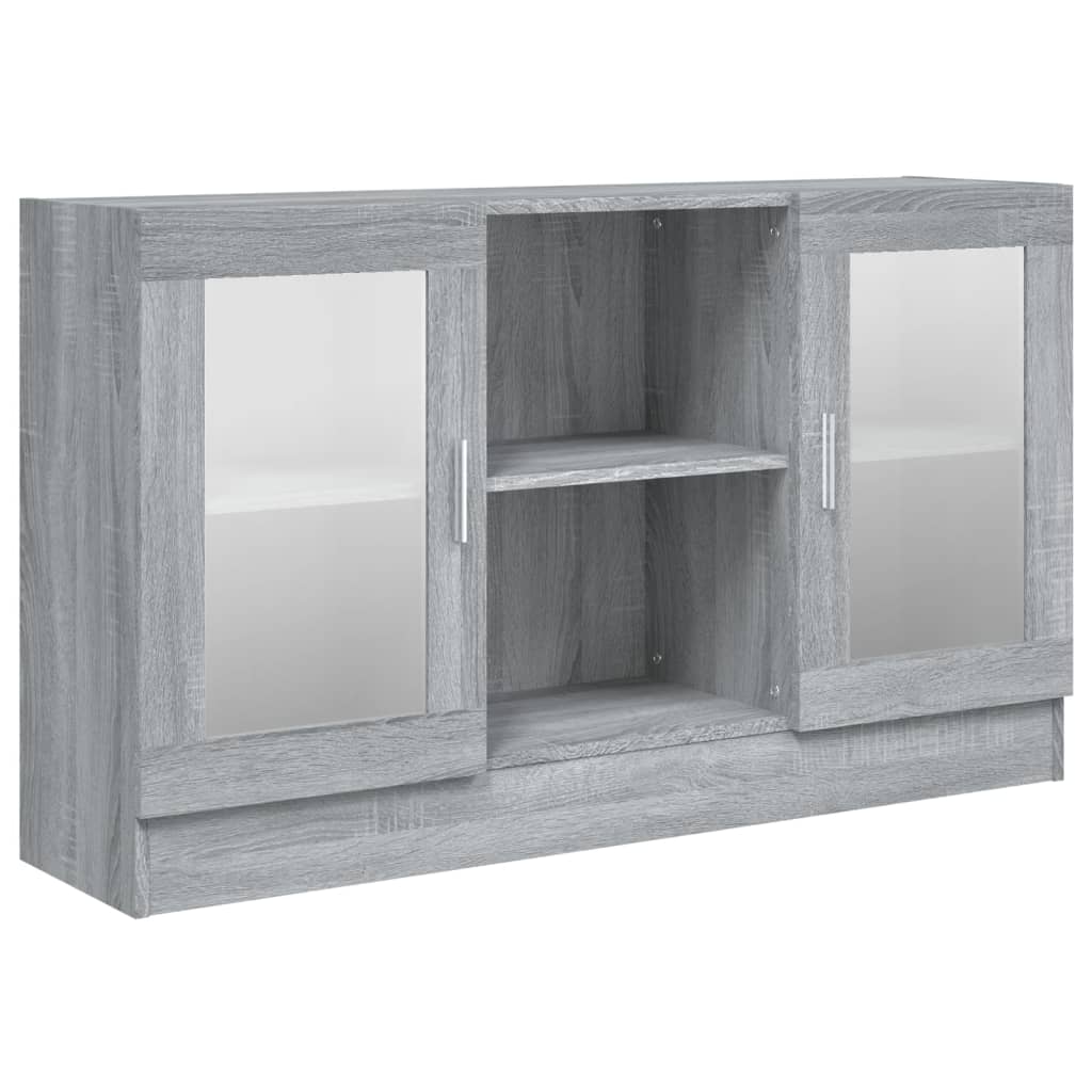 vidaXL Dulap vitrină, gri sonoma, 120x30,5x70 cm, lemn prelucrat