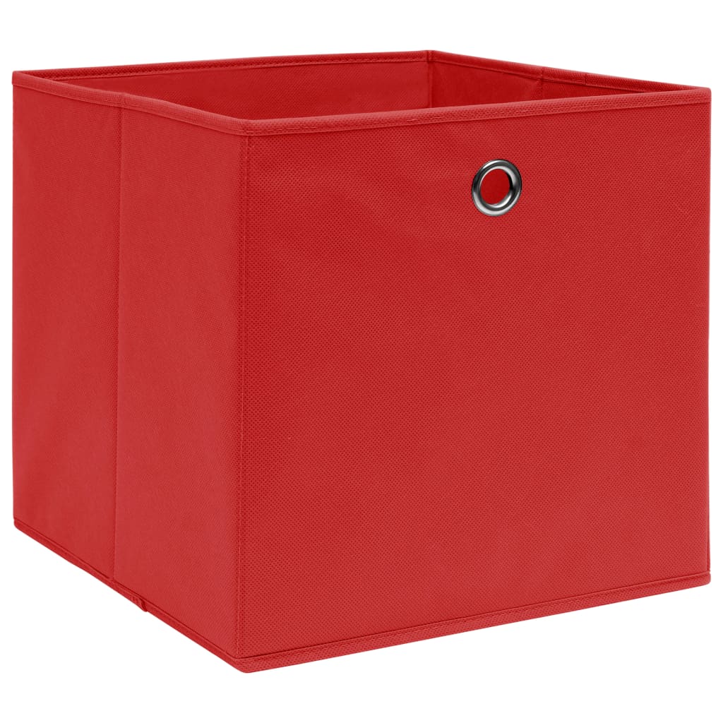 vidaXL Cutii depozitare, 10 buc, roșu, 32x32x32 cm, textil