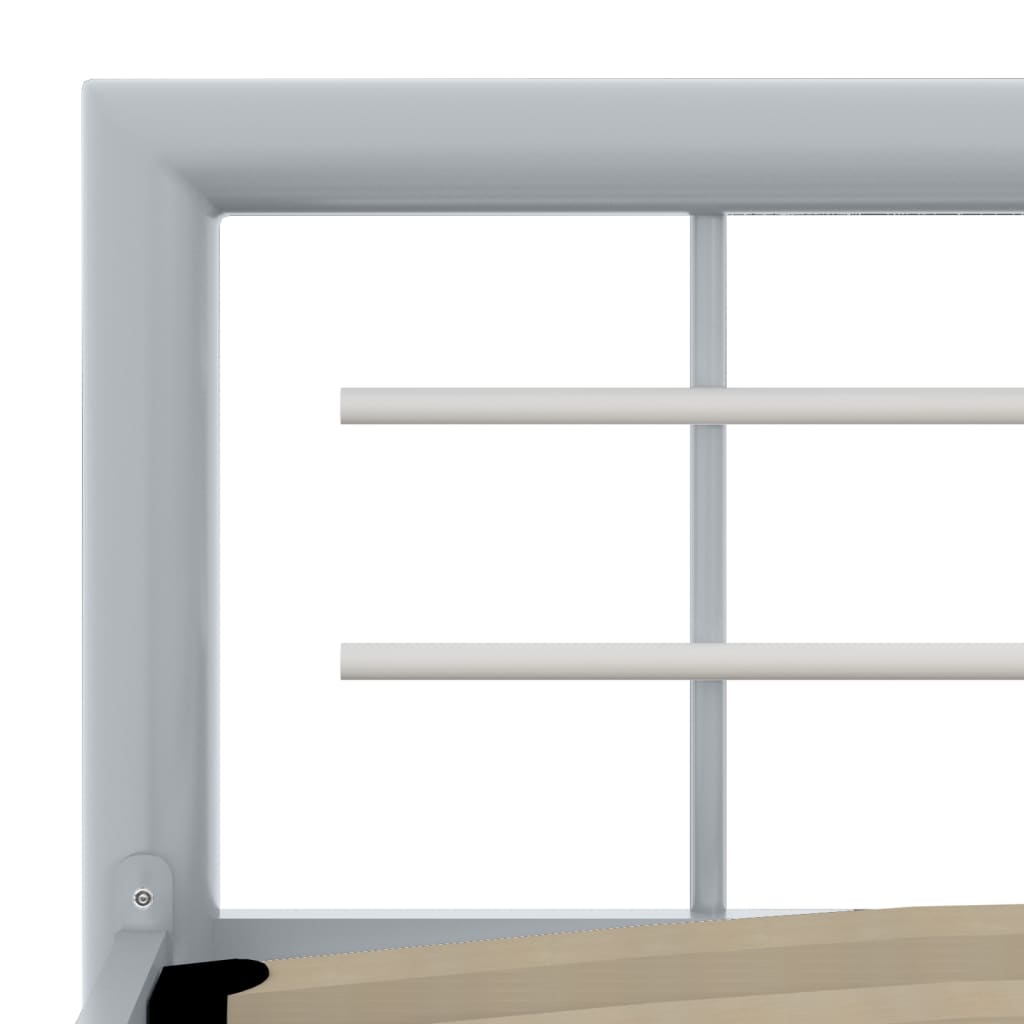 vidaXL Cadru de pat, gri și alb, 120 x 200 cm, metal