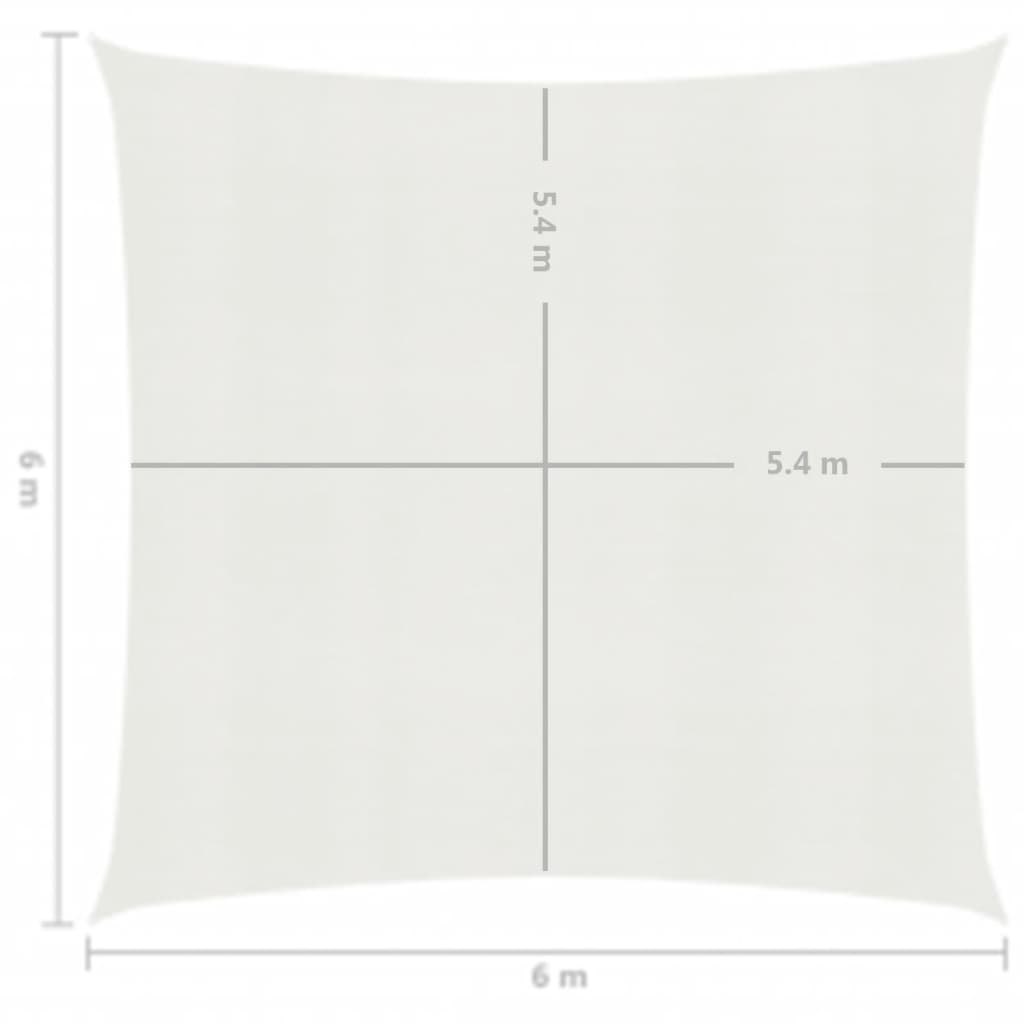 vidaXL Pânză parasolar, alb, 6 x 6 m, HDPE, 160 g/m²