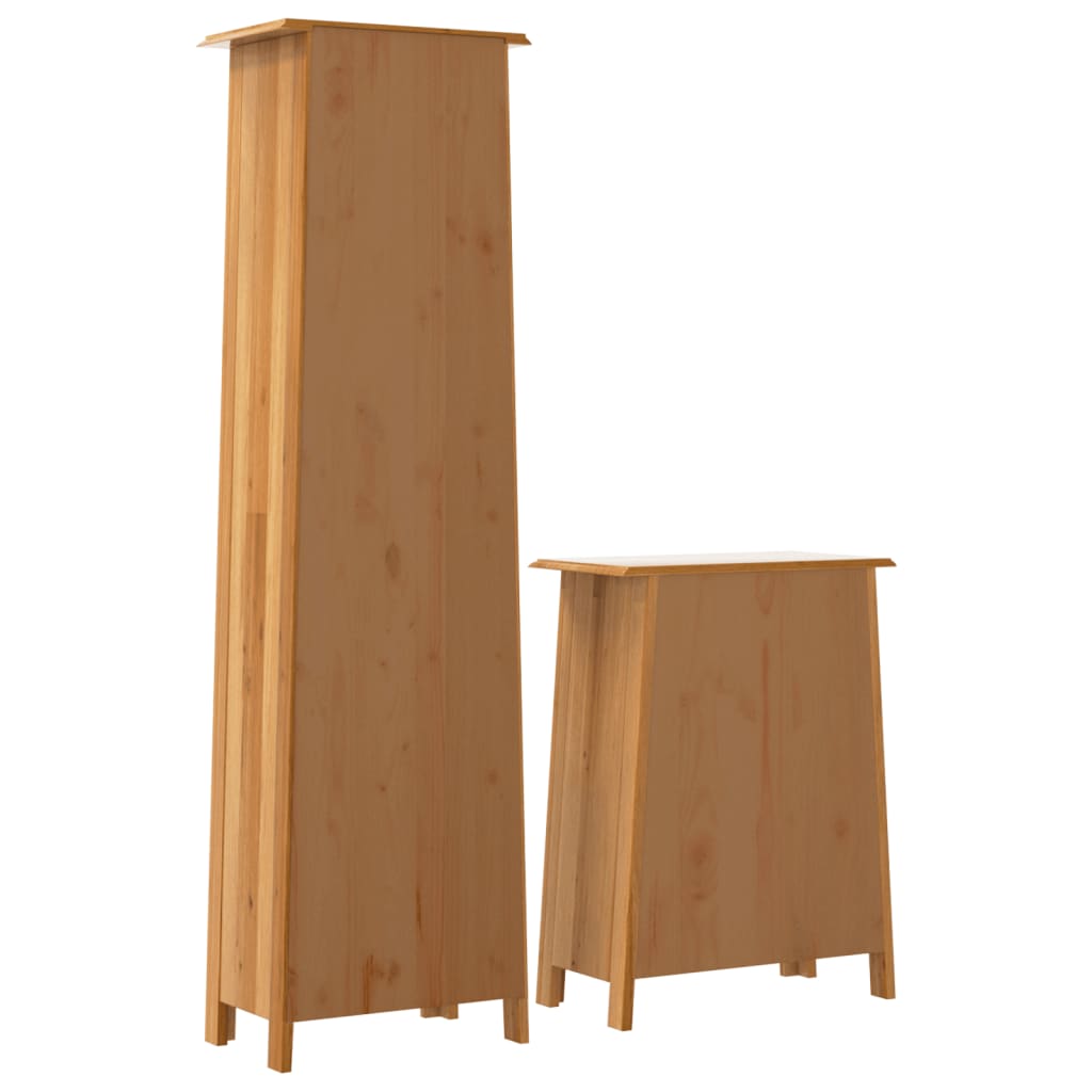 vidaXL Set mobilier de baie, 2 piese, lemn masiv de pin
