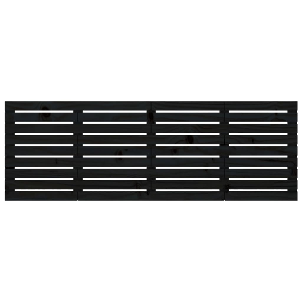 vidaXL Tăblie de pat pentru perete, negru, 206x3x63 cm lemn masiv pin