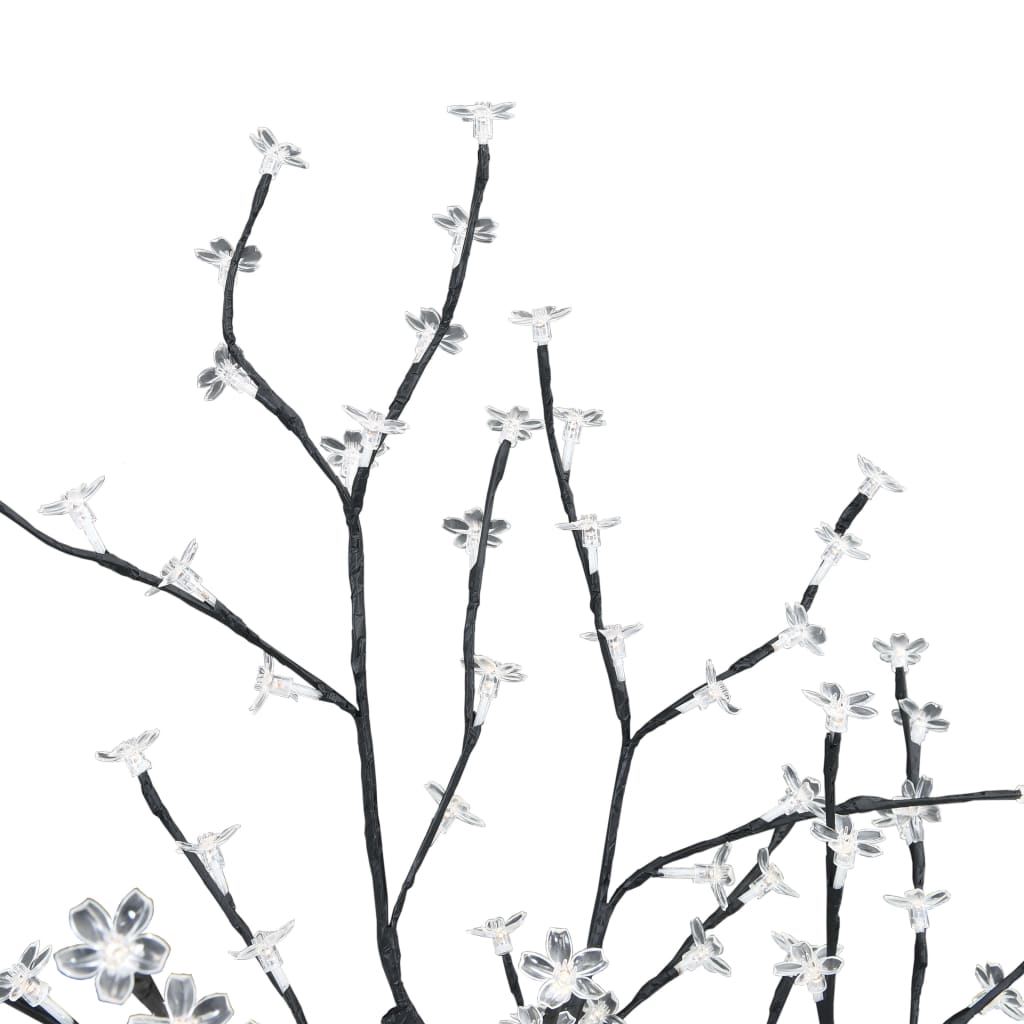 vidaXL Pom Crăciun, 128 LED-uri alb rece, flori de cireș, 120 cm
