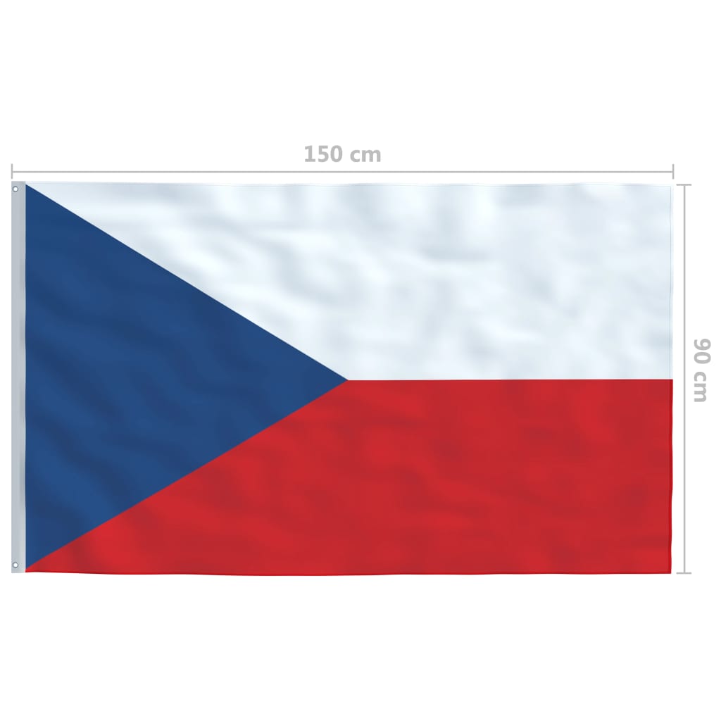 vidaXL Steag Cehia și stâlp din aluminiu, 4 m