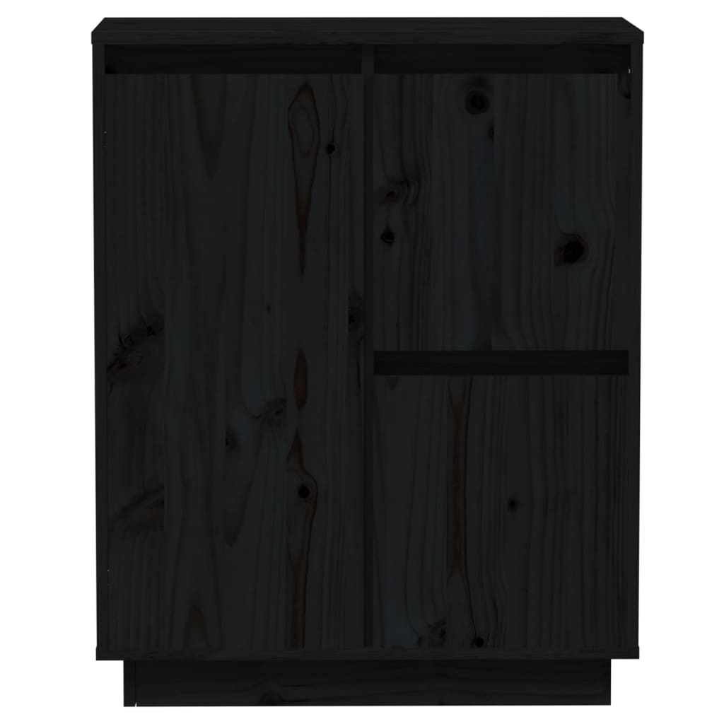 vidaXL Servantă, negru, 60x34x75 cm, lemn masiv de pin