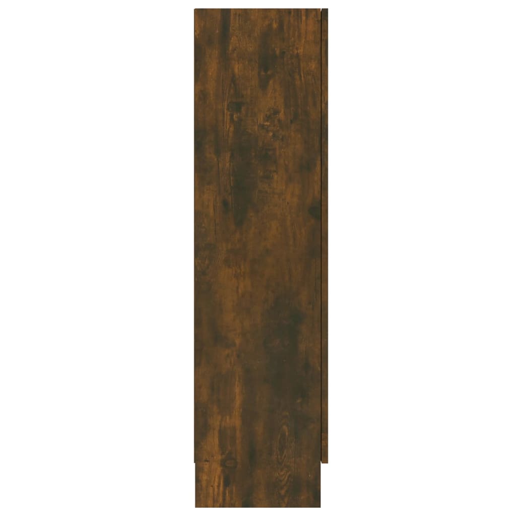 vidaXL Dulap vitrină, stejar fumuriu, 82,5x30,5x115 cm, lemn prelucrat