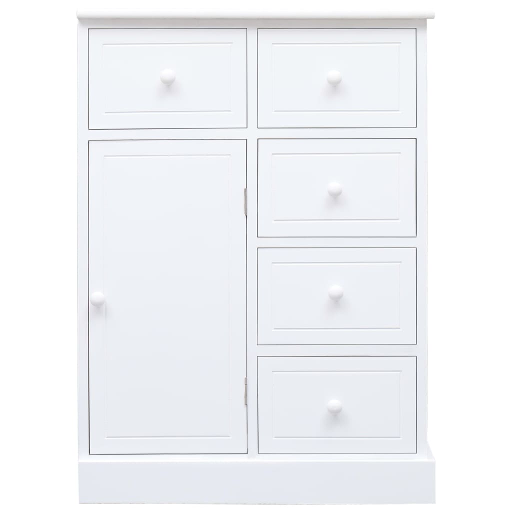 vidaXL Dulap cu 10 sertare, alb, 113x30x79 cm, lemn