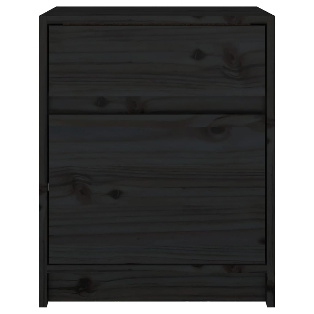 vidaXL Noptiere, 2 buc., negru, 40x31x50 cm, lemn masiv de pin