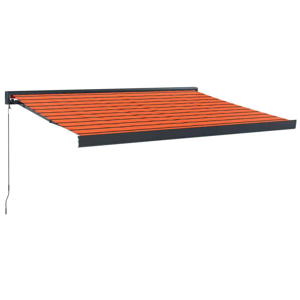 vidaXL Copertină retractabilă portocaliu/maro 3,5x2,5m textil/aluminiu
