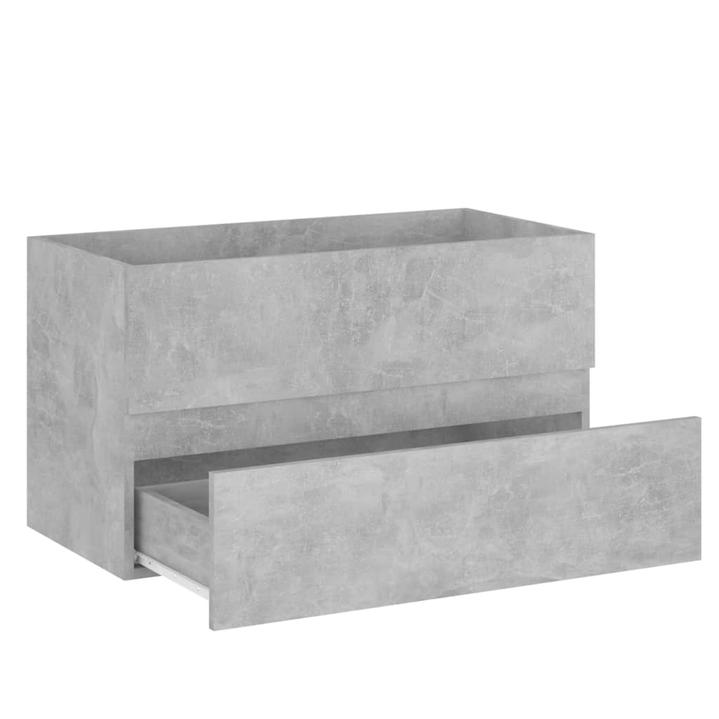 vidaXL Dulap cu chiuvetă încorporată, gri beton, lemn prelucrat