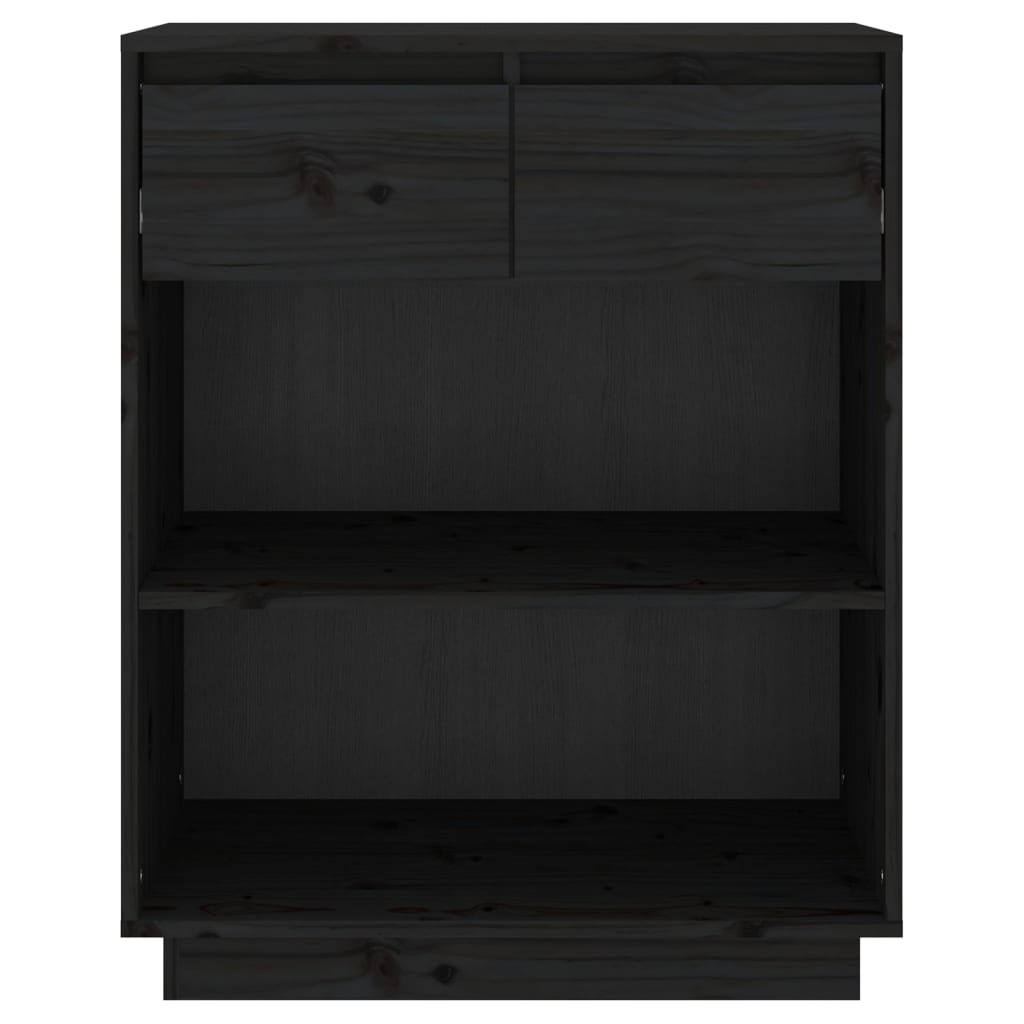 vidaXL Dulap consolă, negru, 60x34x75 cm, lemn masiv de pin