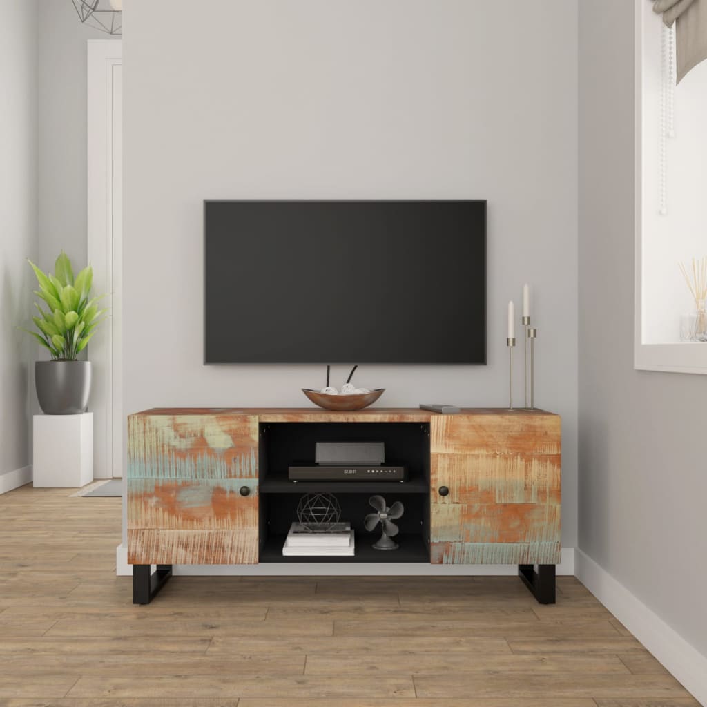 vidaXL Comodă TV, 105x33x46 cm, lemn masiv reciclat