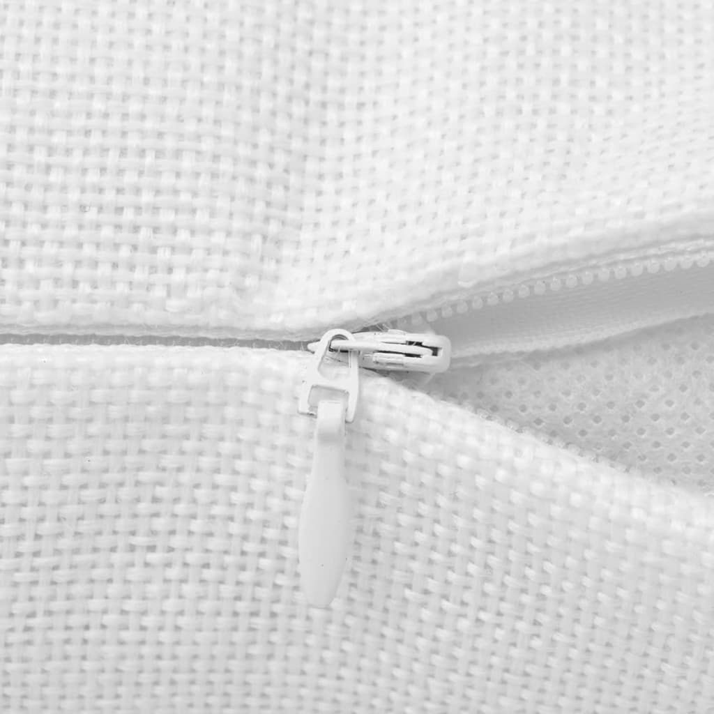 vidaXL Huse de pernă cu aspect de in, 40 x 40 cm, alb, 4 buc.