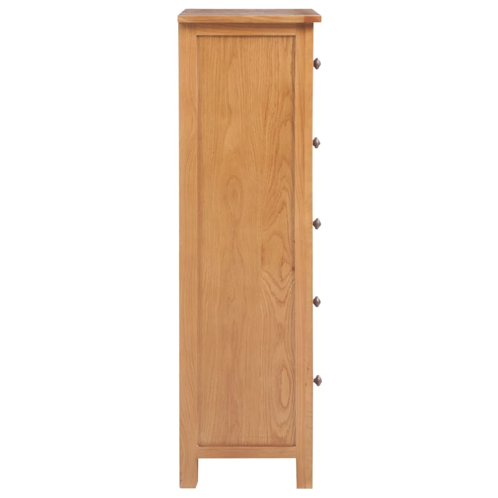 vidaXL Comodă înaltă cu sertare, 45x32x110 cm, lemn masiv stejar