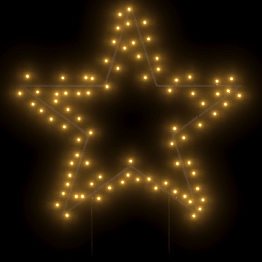vidaXL Decorațiune stea cu lumini de Crăciun cu țăruși, 80 LED, 60 cm
