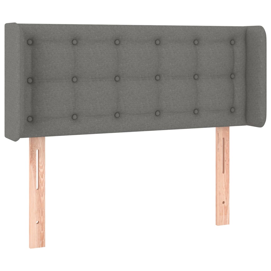 vidaXL Tăblie de pat cu aripioare gri închis 93x16x78/88 cm textil