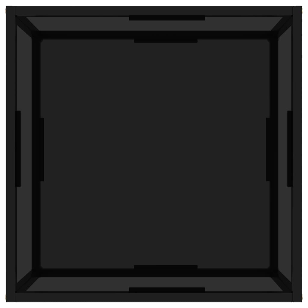 vidaXL Măsuță de cafea, negru, 60x60x35 cm, sticlă securizată