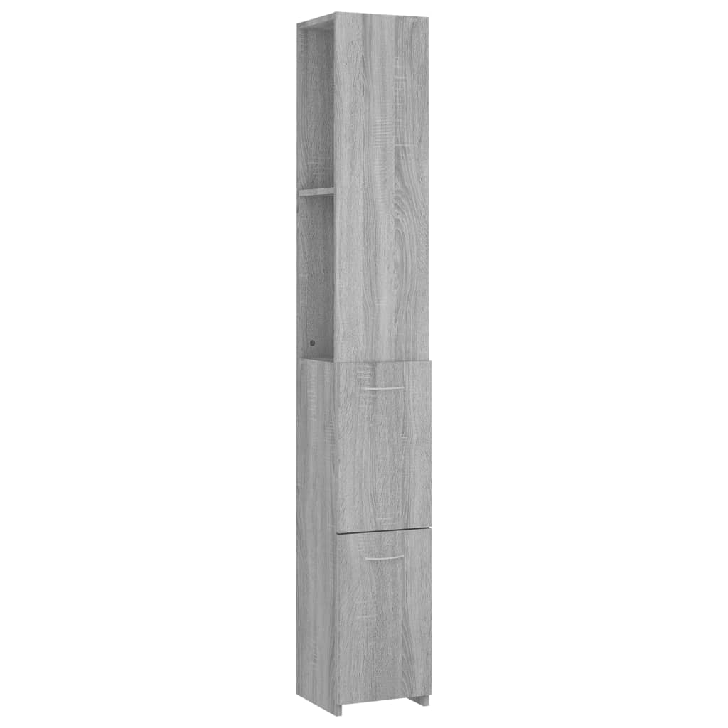 vidaXL Dulap de baie, gri sonoma, 25x26,5x170 cm, lemn prelucrat