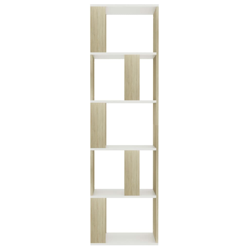 vidaXL Bibliotecă/Separator cameră alb&stejar Sonoma 45x24x159cm PAL