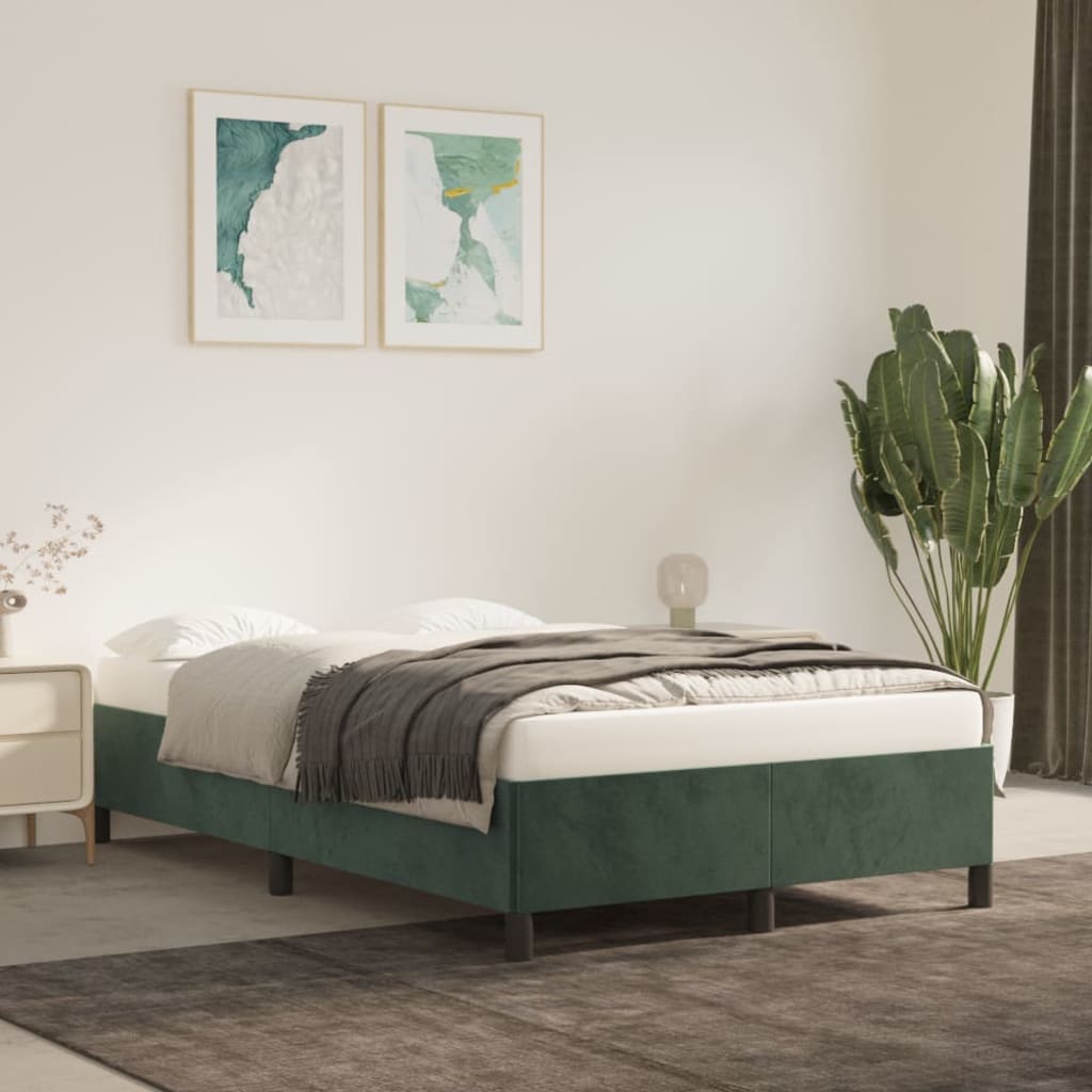 vidaXL Cadru de pat, verde închis, 120x200 cm, catifea
