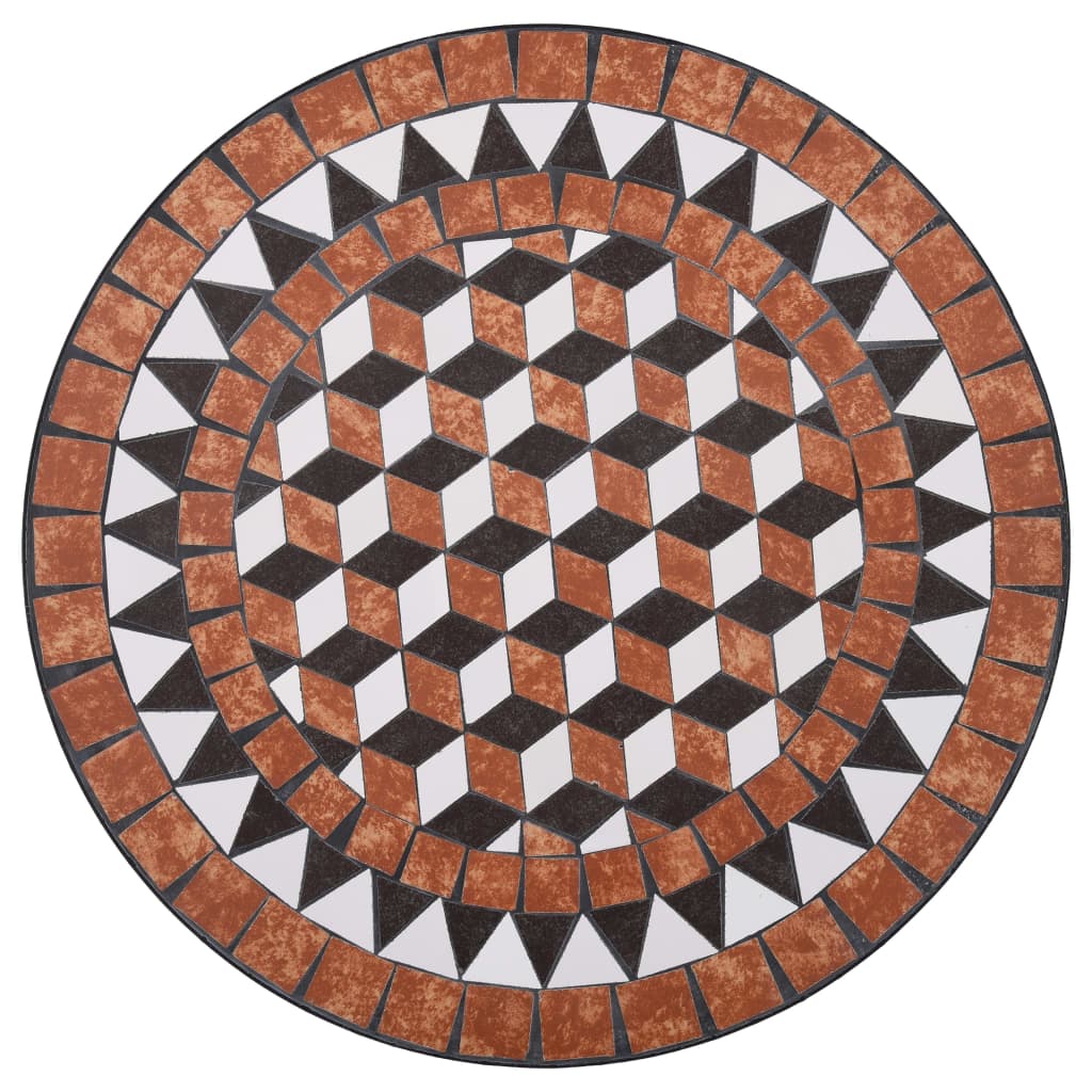 vidaXL Masă de bistro mozaic, maro, 60 cm, ceramică