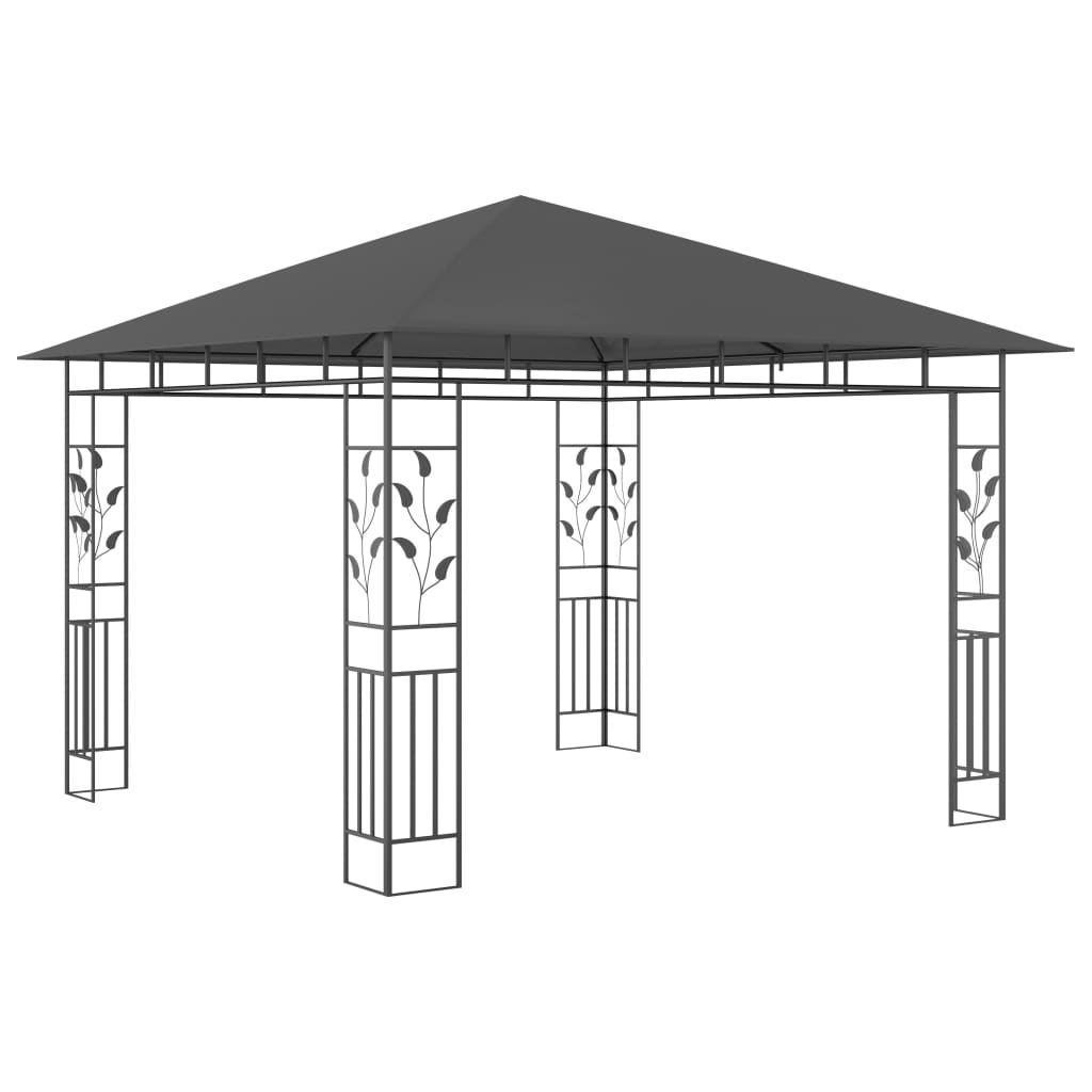 vidaXL Pavilion cu plasă anti-țânțari&lumini LED, antracit, 3x3x2,73 m