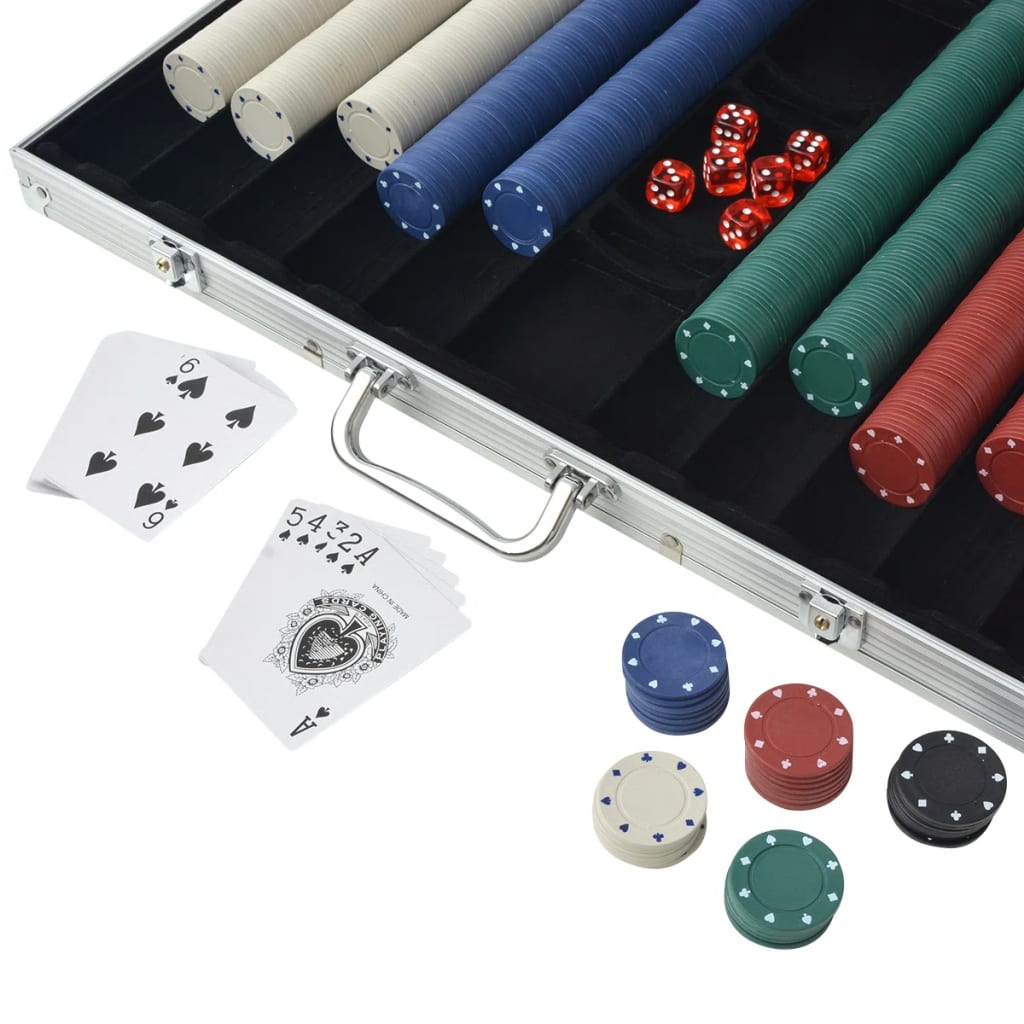 vidaXL Set de poker cu 1000 de jetoane din aluminiu