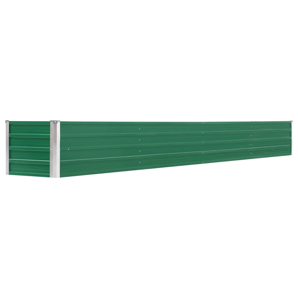 vidaXL Strat înălțat de grădină, verde, 320x40x45 cm, oțel galvanizat