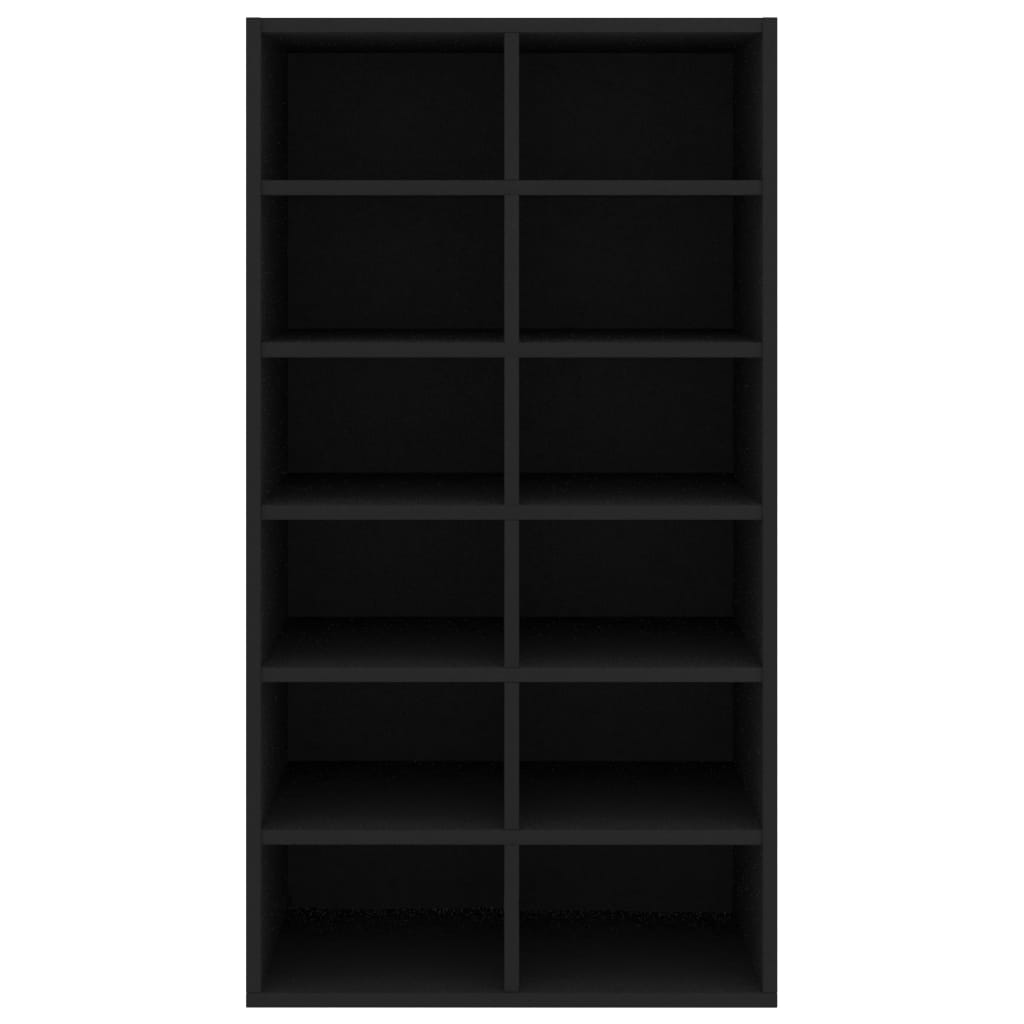 vidaXL Pantofar, negru, 54x34x100,5 cm, lemn compozit