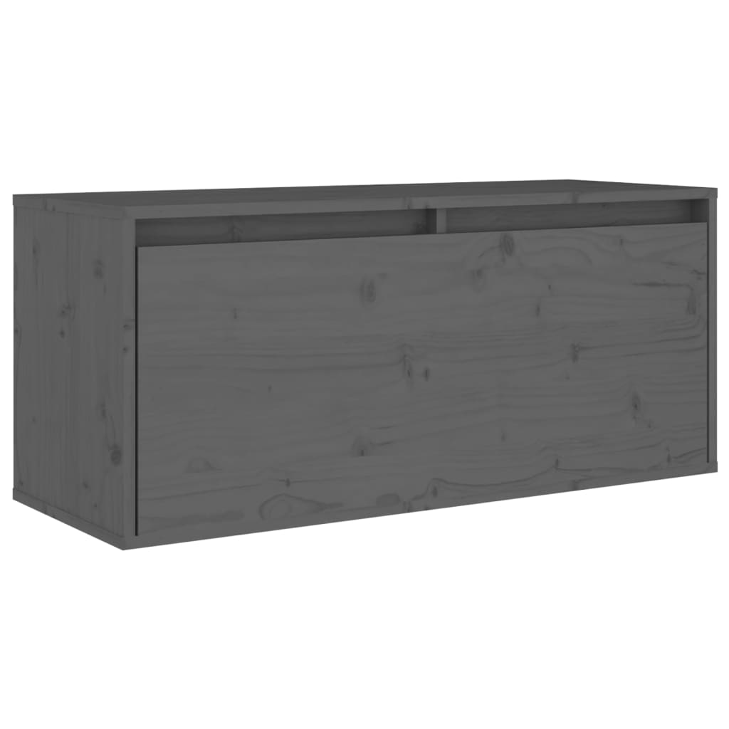 vidaXL Dulap de perete, gri, 80x30x35 cm, lemn masiv de pin