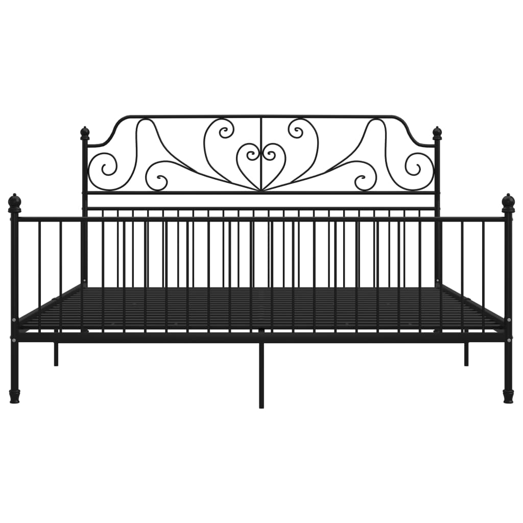 vidaXL Cadru de pat, negru, 200x200 cm, metal