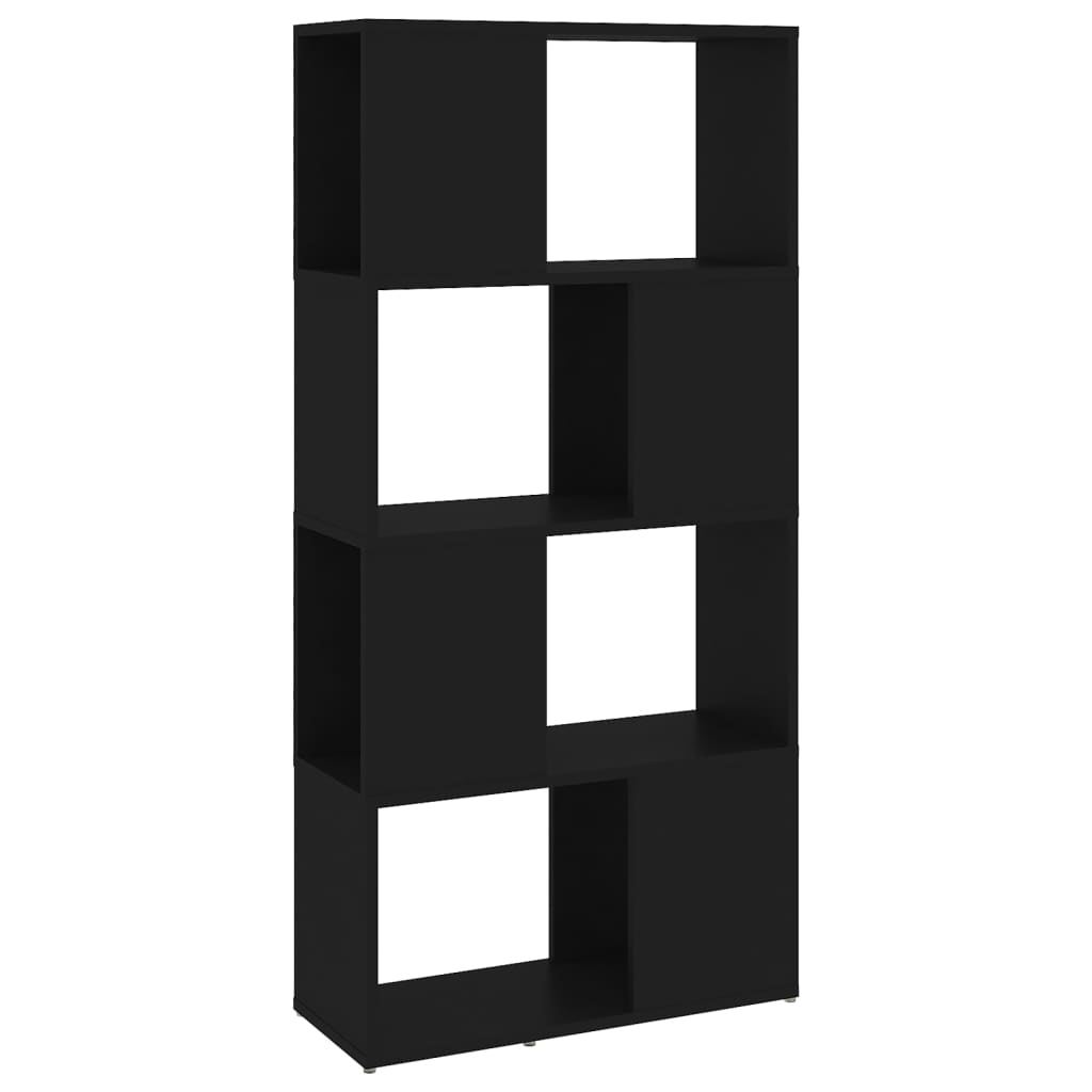 vidaXL Bibliotecă/Separator cameră, negru, 60x24x124,5 cm, PAL