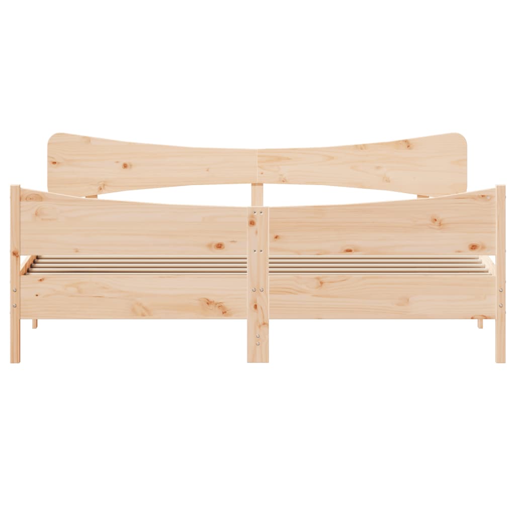 vidaXL Cadru de pat cu tăblie, 180x200 cm, lemn masiv de pin