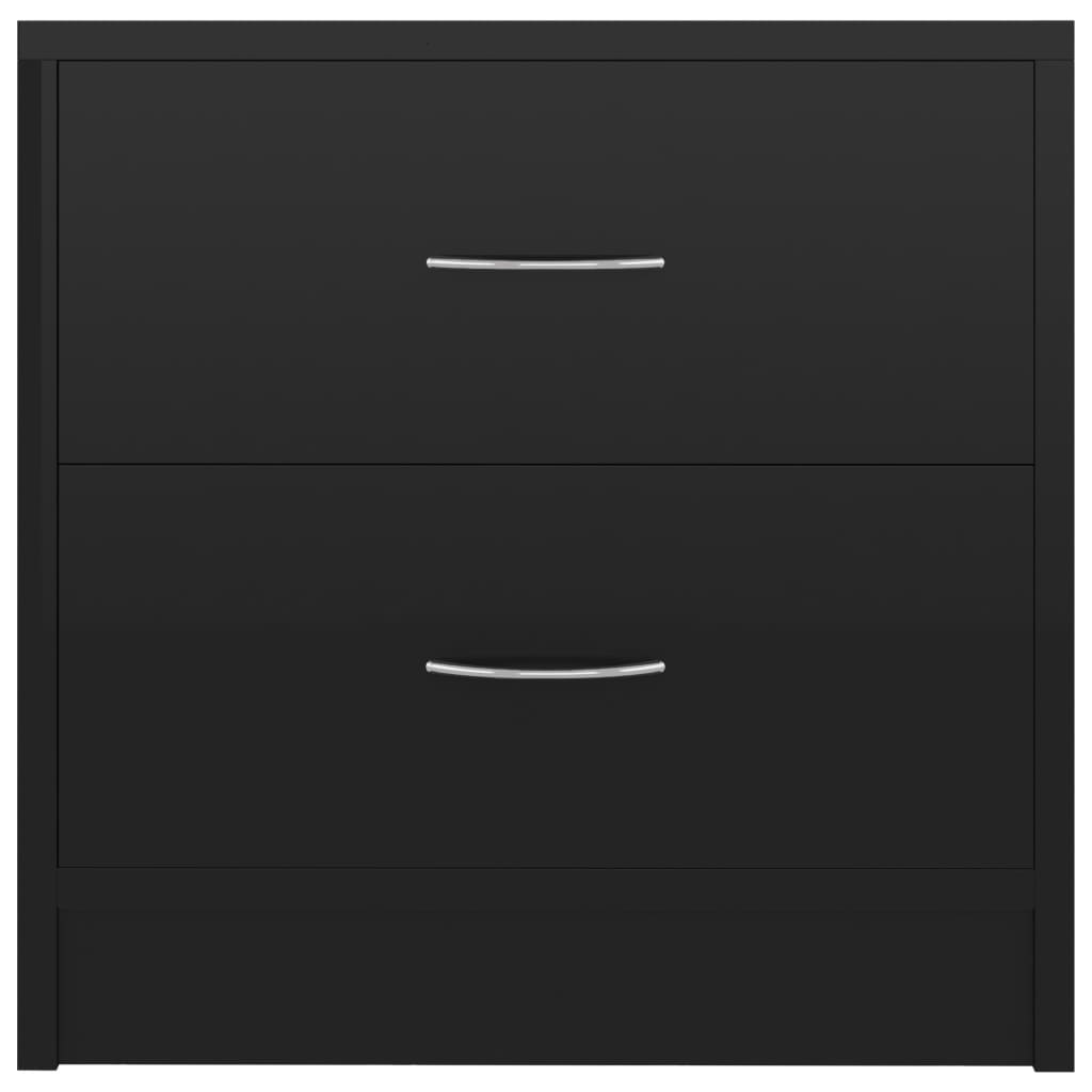 vidaXL Noptiere, 2 buc., negru extralucios, 40 x 30 x 40 cm, PAL
